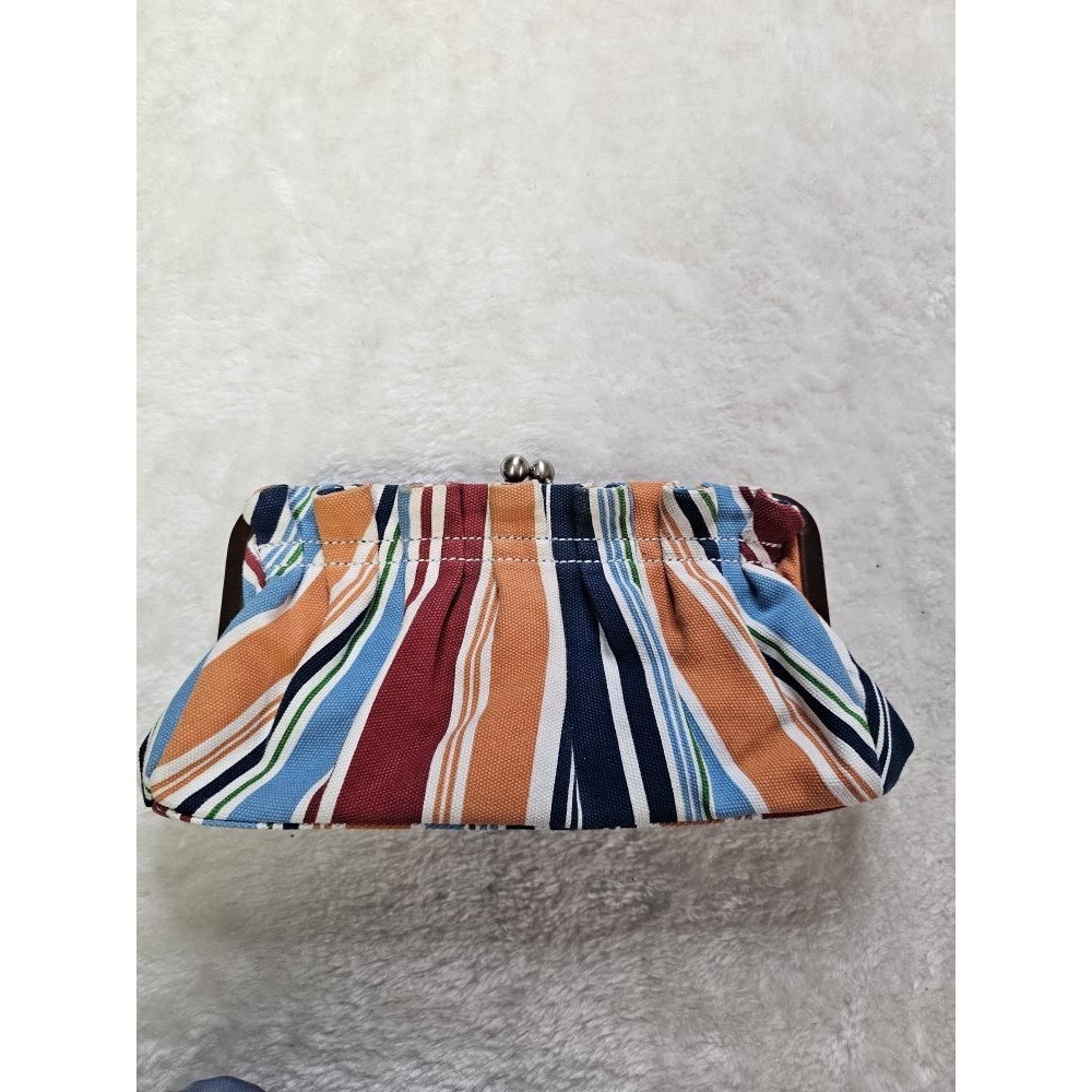 Tommy Hilfiger Multicolor Striped Clutch (Blue, Orange, Red, Cream)